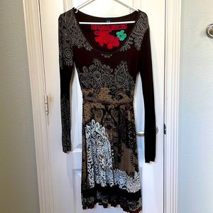 Desigual Long Sleeve Midi Dress